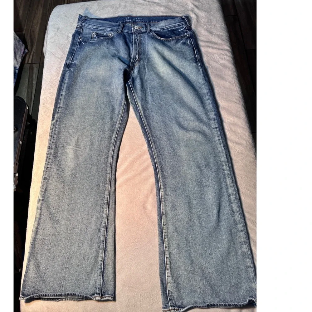 Guess Jeans Mens 36x32 Straight Leg Blue Denim 100% Cotton Y2K